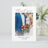 エレガントな結婚式フォト+サンクスカード サンキューカード (スタンド正面)
