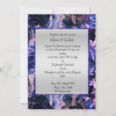 エレガントな結婚式フローラブルーピンクマーブル 招待状 (裏面)