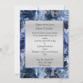 エレガントな結婚式フローラブルー大理石 招待状 (裏面)