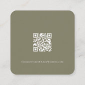 エレガントな結婚式フローラミュート緑と桃 エンクロージャーカード (裏面)