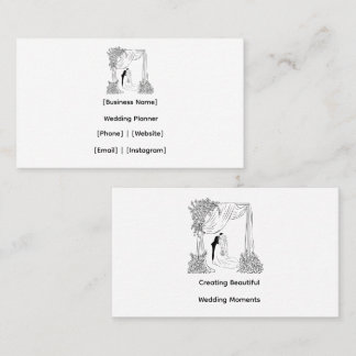 エレガントな結婚式プランナーのフラワーアーチ ビジネスカード
