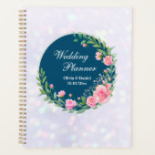 エレガントな結婚式プランナー　サーモンピンクの花 プランナー手帳 (正面)