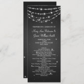 エレガントな結婚式プログラムのきらめくなチェーン黒 プログラム (正面/裏面)