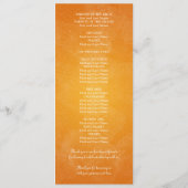 エレガントな結婚式プログラムのロマンチックなパリのオレンジ プログラム (裏面)