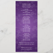 エレガントな結婚式プログラムの桜の紫色 プログラム (裏面)