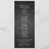 エレガントな結婚式プログラムの楽譜の黒 プログラム (裏面)