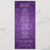 エレガントな結婚式プログラムの花いっぱいのハートの紫色 プログラム (裏面)