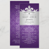 エレガントな結婚式プログラムの（紋章の）フラ・ダ・リの紫色 プログラム (正面/裏面)