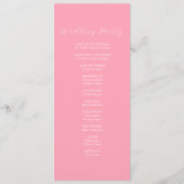 エレガントな結婚式プログラムピンクの花模様 プログラム (裏面)