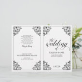 エレガントな結婚式プログラムブックレット - Nadine (黒) (スタンド正面)