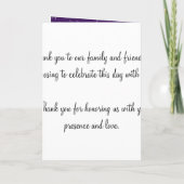 エレガントな結婚式プログラム冬の輝き紫 プログラム (裏面)