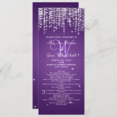エレガントな結婚式プログラム夜は紫色を眩まします プログラム (正面/裏面)