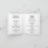 エレガントな結婚式プログラム折り畳まれたミニマル結婚リスト カード (内部)