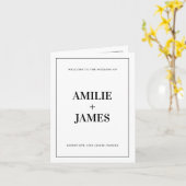 エレガントな結婚式プログラム折り畳まれたミニマル結婚リスト カード (黄色い花)