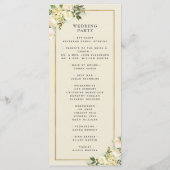 エレガントな結婚式プログラム シックな水彩画 プログラム (裏面)