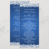 エレガントな結婚式プログラム パーティースパークルブルー プログラム (正面/裏面)