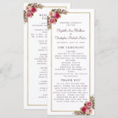 エレガントな結婚式プログラム 水彩パープル プログラム (正面/裏面)