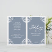 エレガントな結婚式プログラム -Nadine (ダスティブルー) (スタンド正面)