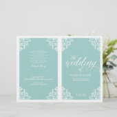 エレガントな結婚式プログラム -Nadine (ライトターコイズ) (スタンド正面)