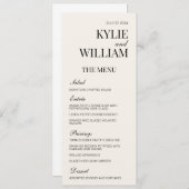 エレガントな結婚式メニューカード プログラム (正面/裏面)