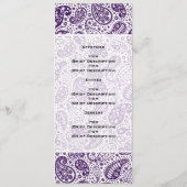 エレガントな結婚式メニューペイズリーパターン紫色 メニュー (裏面)