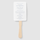 エレガントな結婚式モダンプログラムほこりっぽいブルー ハンドファン (正面)