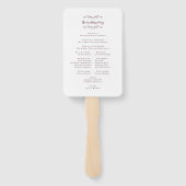 エレガントな結婚式モダンプログラムBurgundy ハンドファン (裏面)