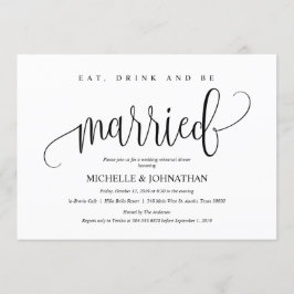 エレガントな結婚式リハーサルディナー招待状カード 招待状