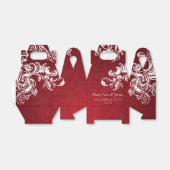 エレガントな結婚式ヴィンテージ渦巻き2赤 フェイバーボックス (折り畳みなし)