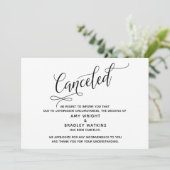 エレガントな結婚式中止のお知らせカード 招待状 (スタンド正面)