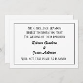 エレガントな結婚式中止のお知らせカード 招待状 (正面/裏面)