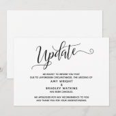 エレガントな結婚式中止のお知らせ更新 招待状 (正面/裏面)