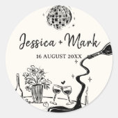エレガントな結婚式前夜 ラウンドシール (正面)