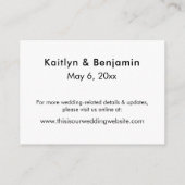 エレガントな結婚式宿泊施設案内カード エンクロージャーカード (裏面)