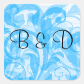 エレガントな結婚式封筒用シールシールテンプレート スクエアシール (正面)