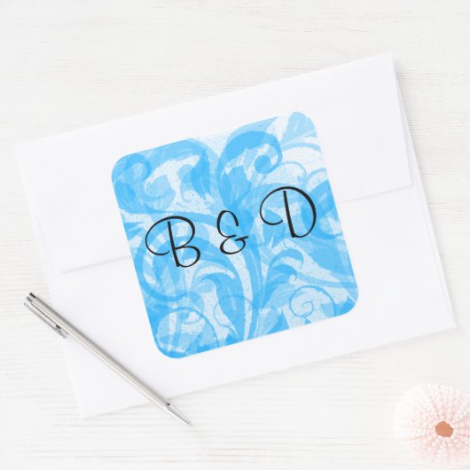 エレガントな結婚式封筒用シールシールテンプレート スクエアシール (封筒)