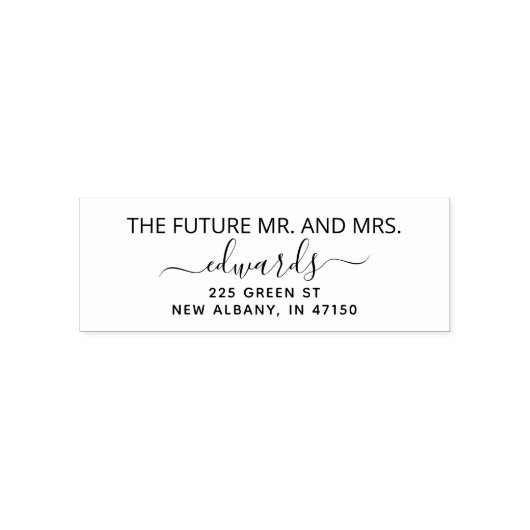 エレガントな結婚式差出人住所未来のミスターとミセス セルフインキングスタンプ (デザイン)