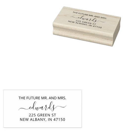 エレガントな結婚式差出人住所未来のミスターとミセス ラバースタンプ (押印)