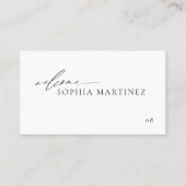 エレガントな結婚式座席表と書道フォント プレイスカード (正面)