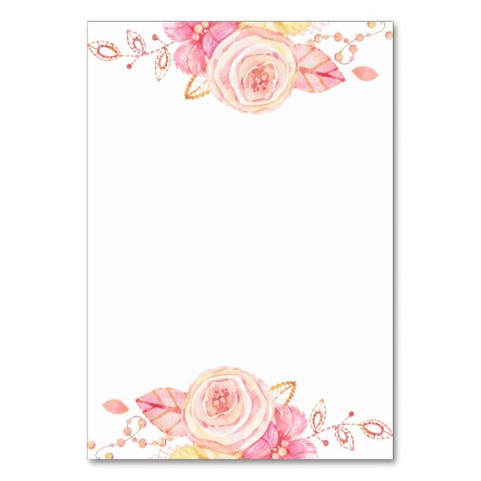 エレガントな結婚式座席表の花と真珠 テーブルナンバー (裏面)