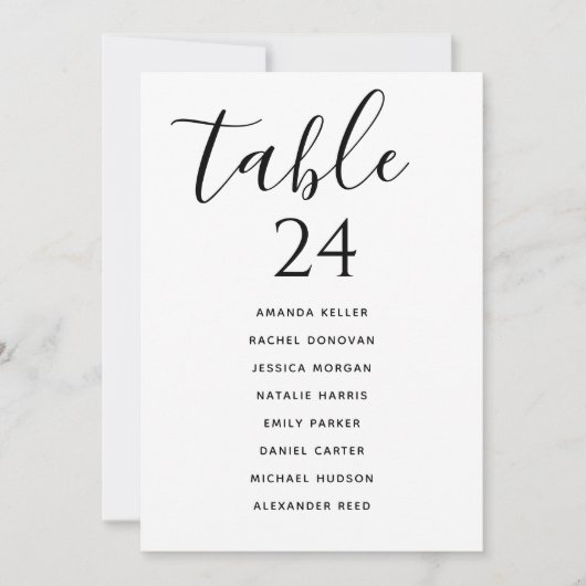 エレガントな結婚式座席表カード サンキューカード (正面)