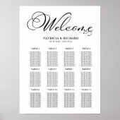 エレガントな結婚式座席表ボード 12卓 ポスター (正面)