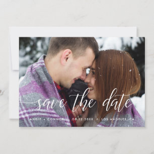 エレガントな結婚式延期写真カード セーブザデート