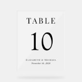エレガントな結婚式披露宴テーブル番号曇り アクリルサイン (正面)