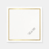 エレガントな結婚式披露宴_パーティーホワイトミニマル スタンダードカクテルナプキン (正面)