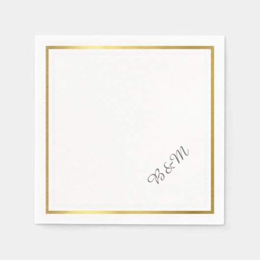 エレガントな結婚式披露宴_パーティーホワイトミニマル スタンダードカクテルナプキン (正面)