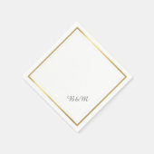 エレガントな結婚式披露宴_パーティーホワイトミニマル スタンダードカクテルナプキン (角)