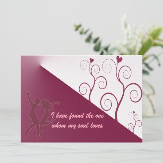 エレガントな結婚式招待引用文カード 招待状 (スタンド正面)