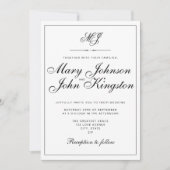 エレガントな結婚式招待状とQRコード 招待状 (正面)