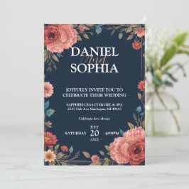 エレガントな結婚式招待状のデザイン - 愛を祝おう 招待状